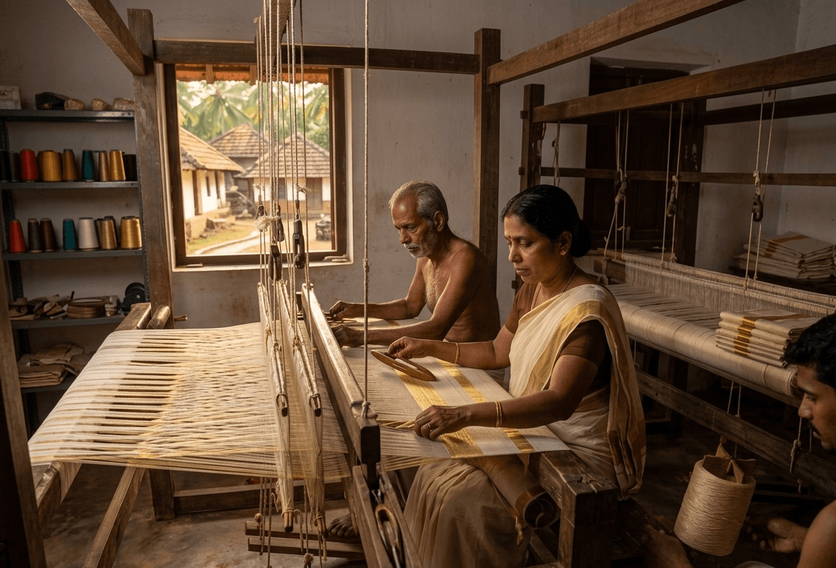 Kuthampully handloom weaving tradition